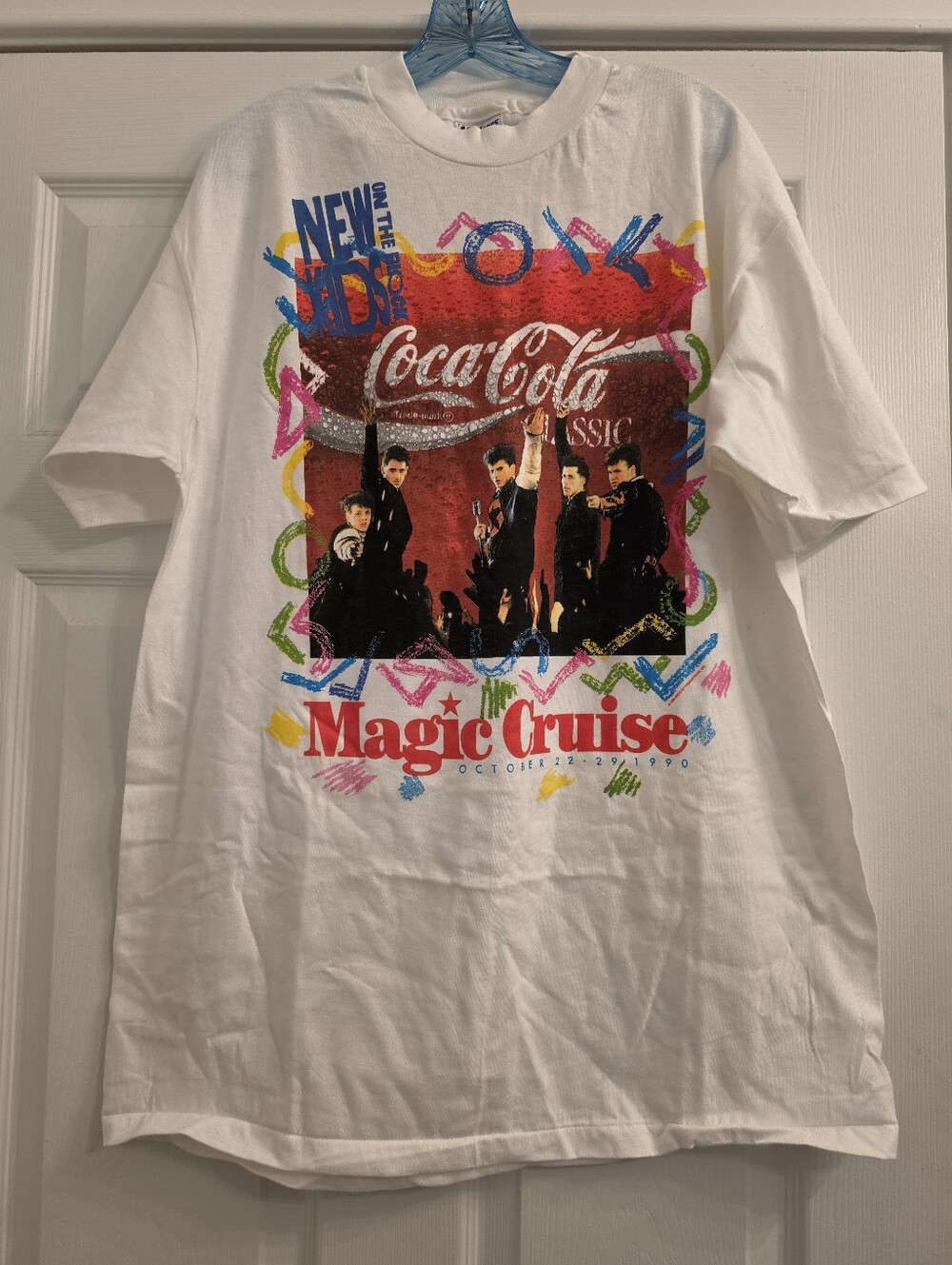 Vtg 1992 New Kids On The Block Coca Cola Magic Cruise T-Shirt Single Stitch Xl